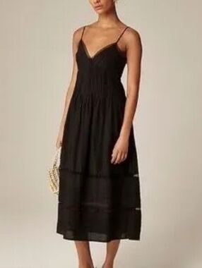 J. Crew Milano Dress in Cotton Voile- size Small Tall - Black